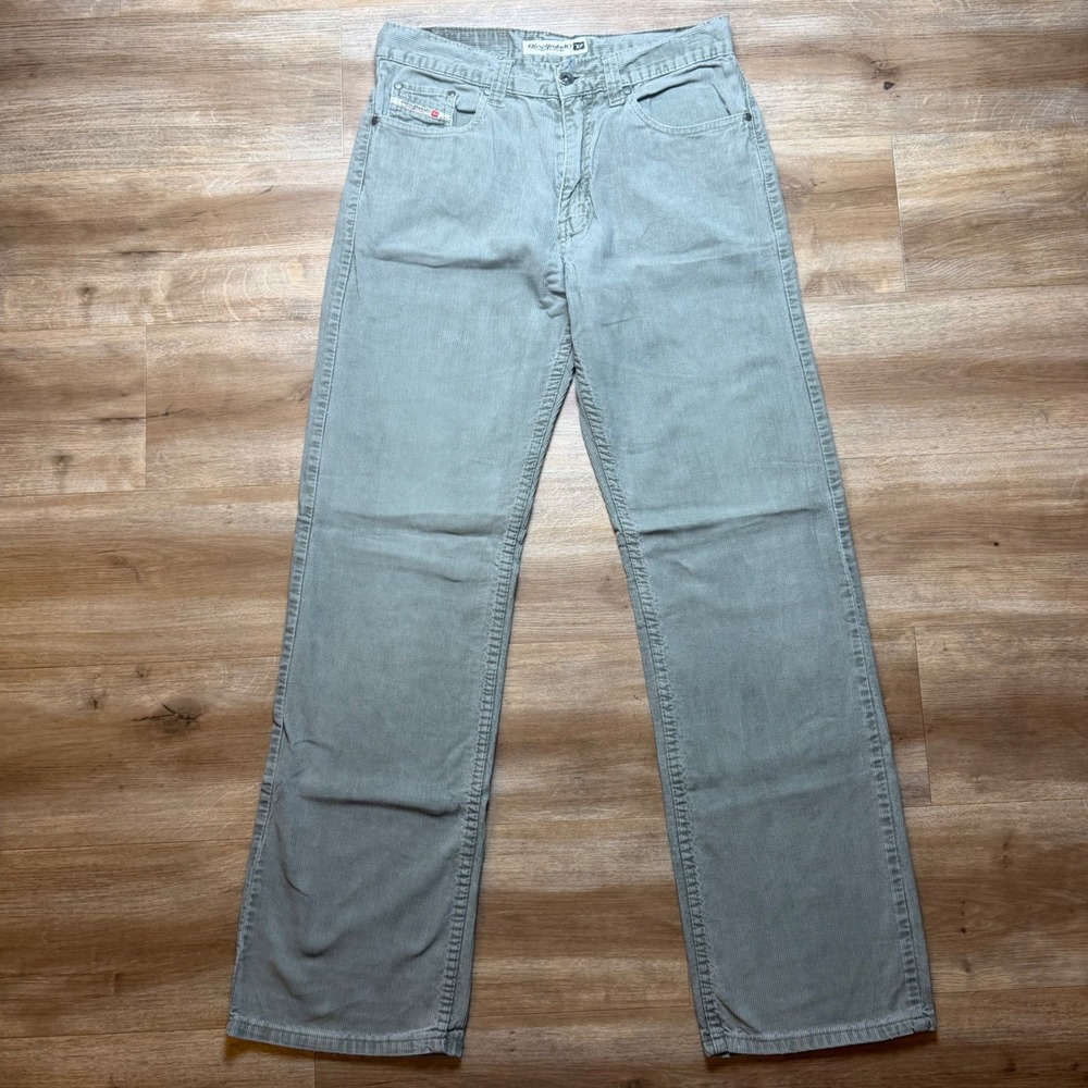 Vintage Diesel Corduroy Pants Mens 32x32 Sage Green Relaxed Straight Streetwear